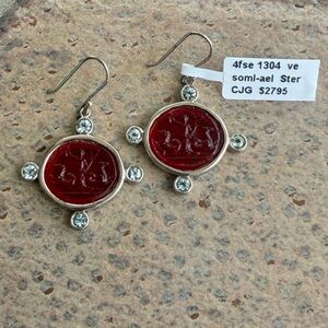 Venetian Glass Sterling Silver and Aquamarine Earrings